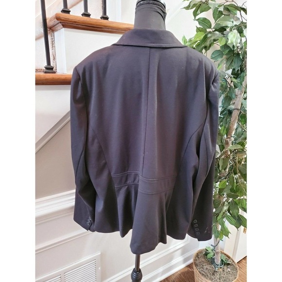 Lane Bryant Women's Blue Polyester & Rayon LongSleeve Button Blazer Coat - Picture 7 of 12